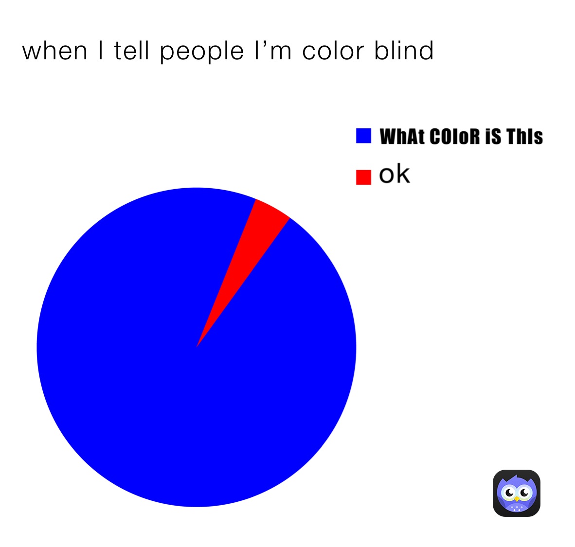 when I tell people I’m color blind 