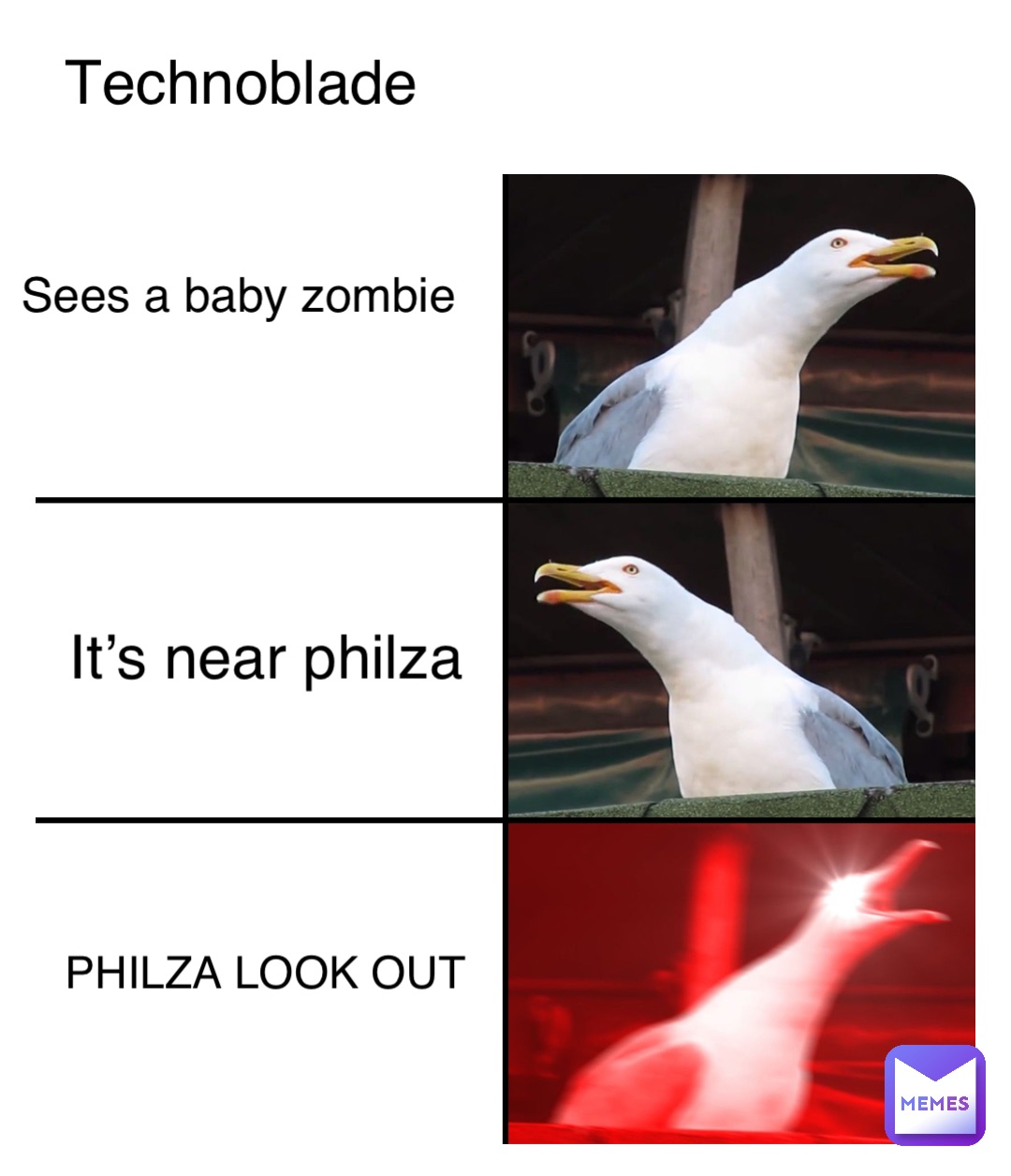 Double tap to edit Technoblade Sees a baby zombie It’s near philza PHILZA LOOK OUT