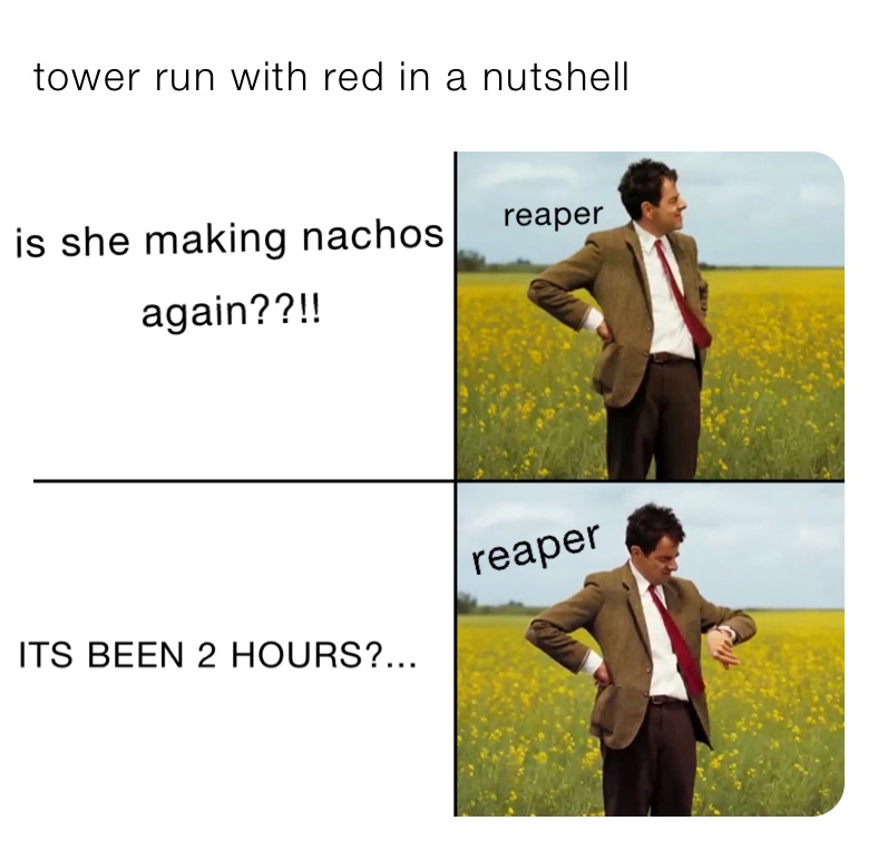 tower run with red in a nutshell 