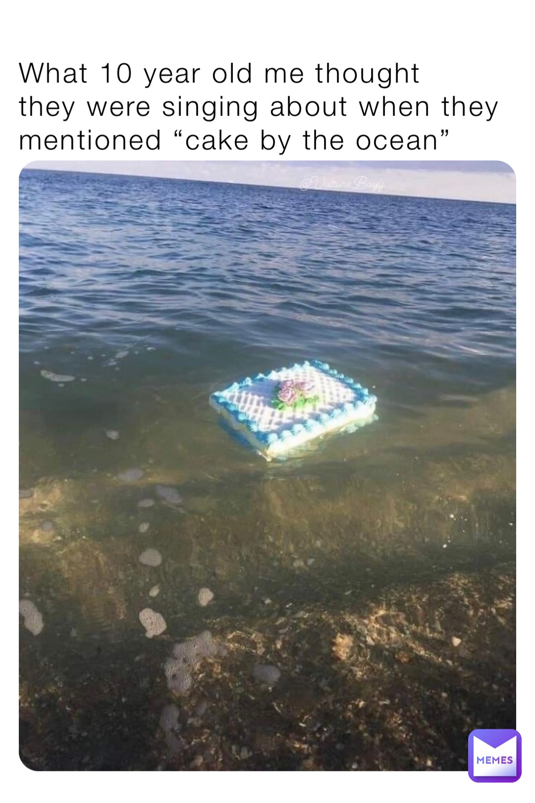 What 10 year old me thought 
they were singing about when they
mentioned “cake by the ocean”