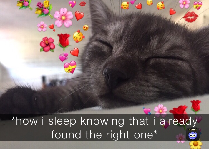 *how i sleep knowing that i already found the right one*