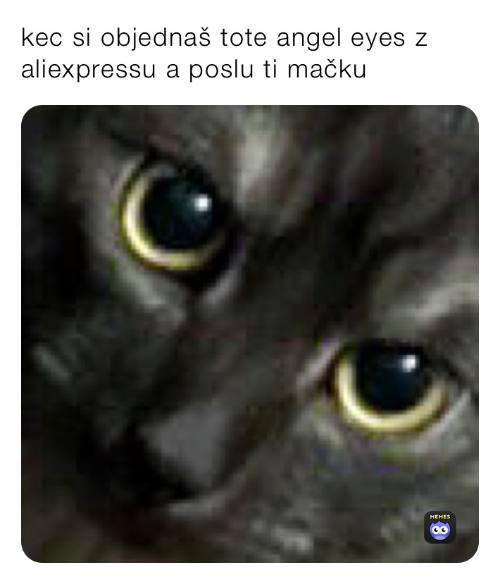 kec si objednaš tote angel eyes z aliexpressu a poslu ti mačku