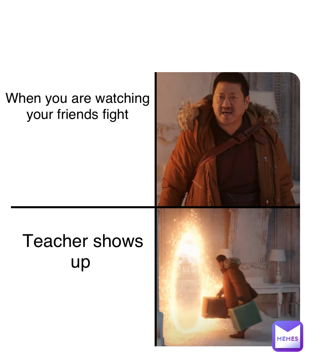 Double tap to edit When you are watching your friends fight Teacher shows up