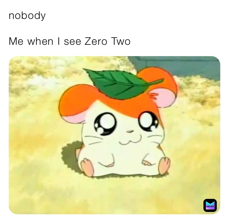 nobody

Me when I see Zero Two