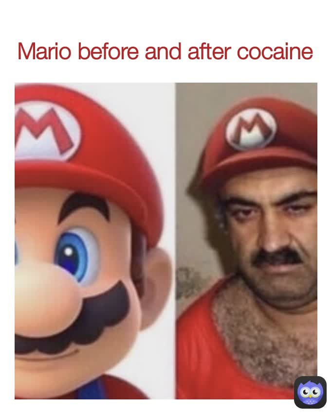 Mario before and after cocaine