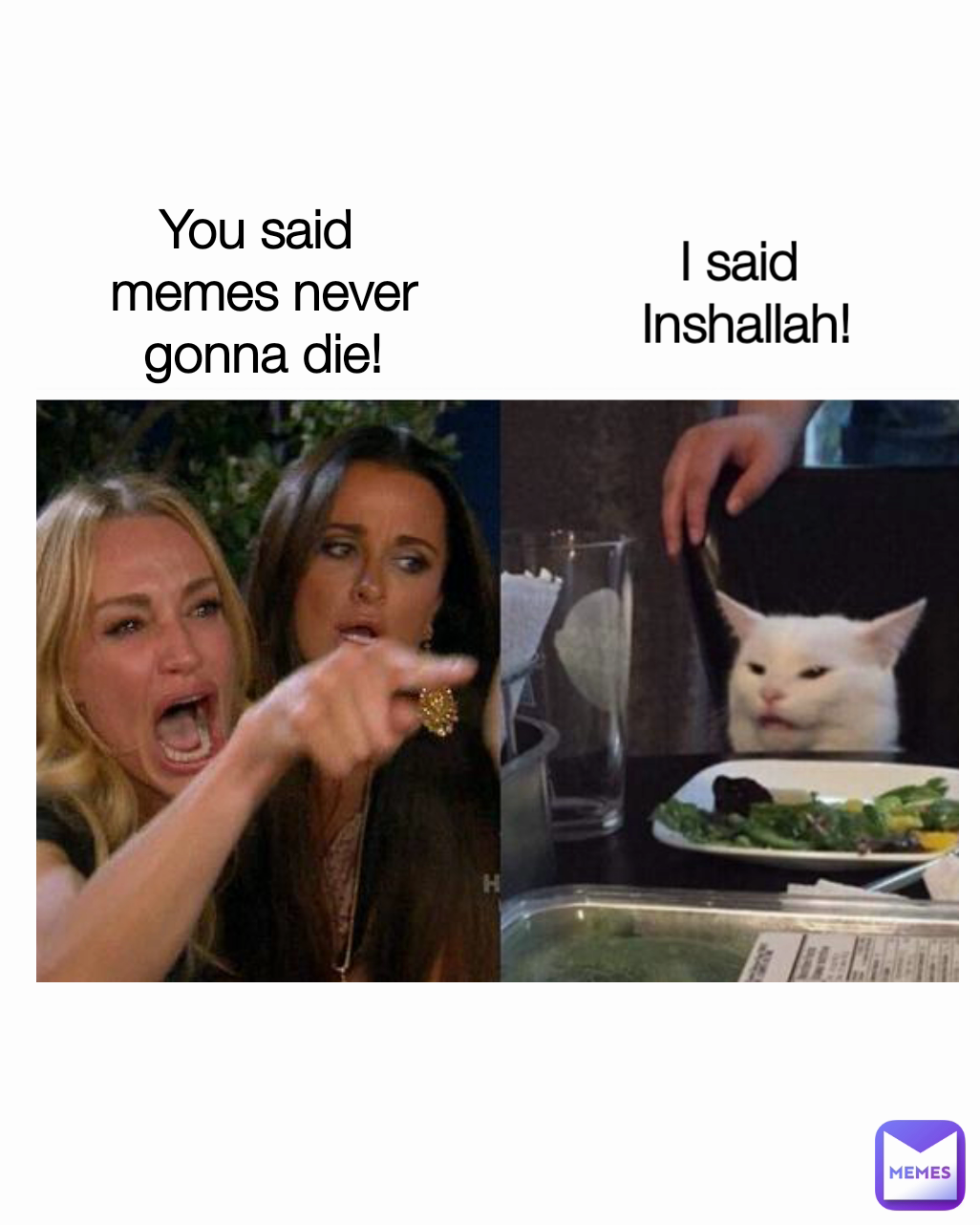 I said 
Inshallah! You said 
memes never
gonna die!