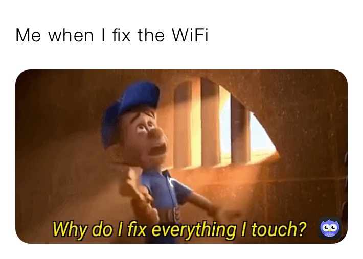 Me when I fix the WiFi 