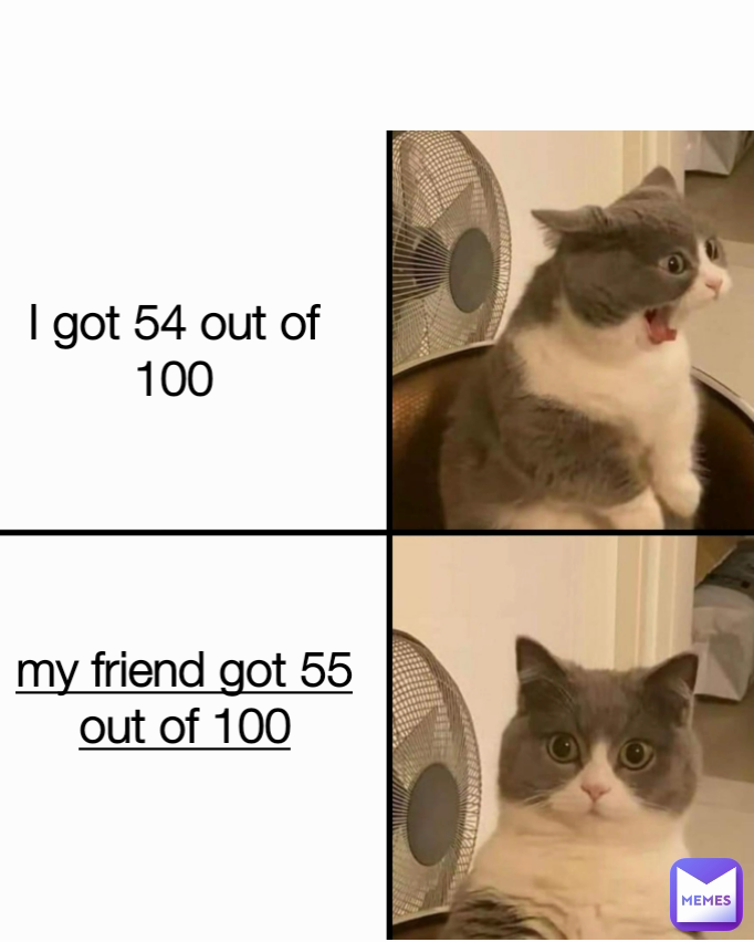 I got 54 out of 100 my friend got 55 out of 100