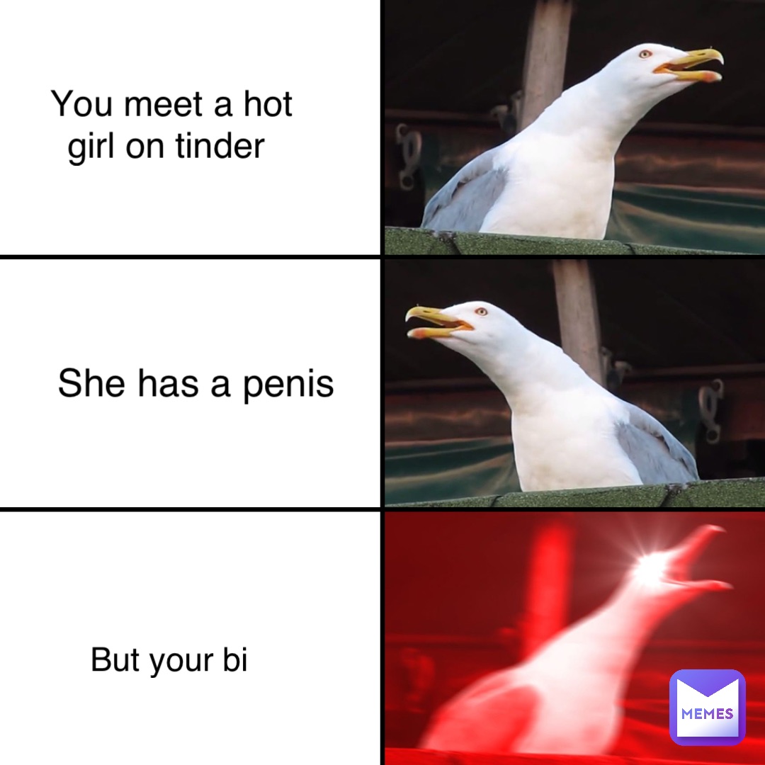 You meet a hot 
girl on tinder She has a penis But your bi