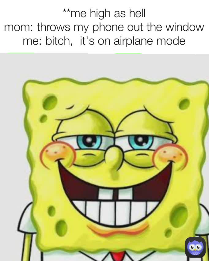 **me high as hell
mom: throws my phone out the window
me: bitch,  it's on airplane mode