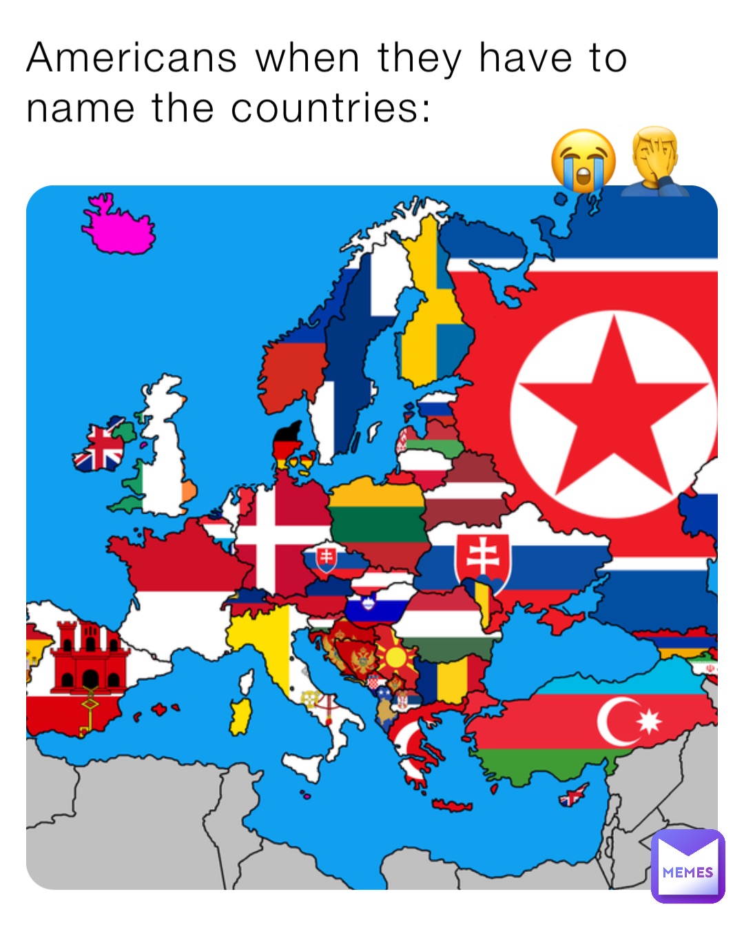 Americans when they have to name the countries: 😭🤦‍♂️