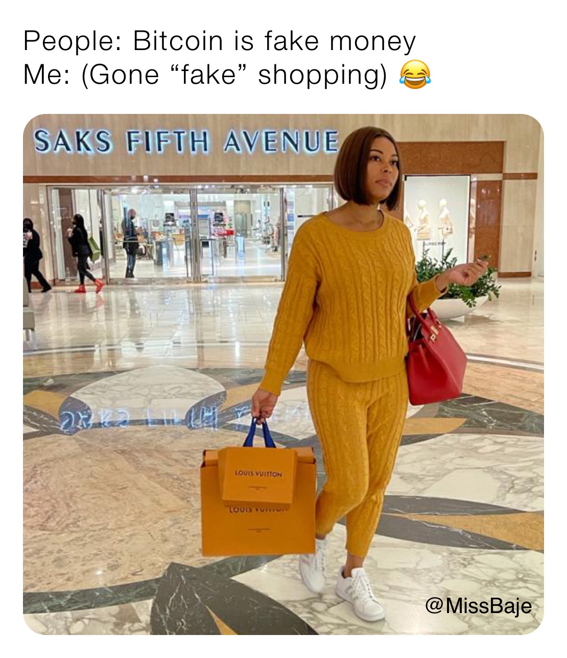 People: Bitcoin is fake money
Me: (Gone “fake” shopping) 😂