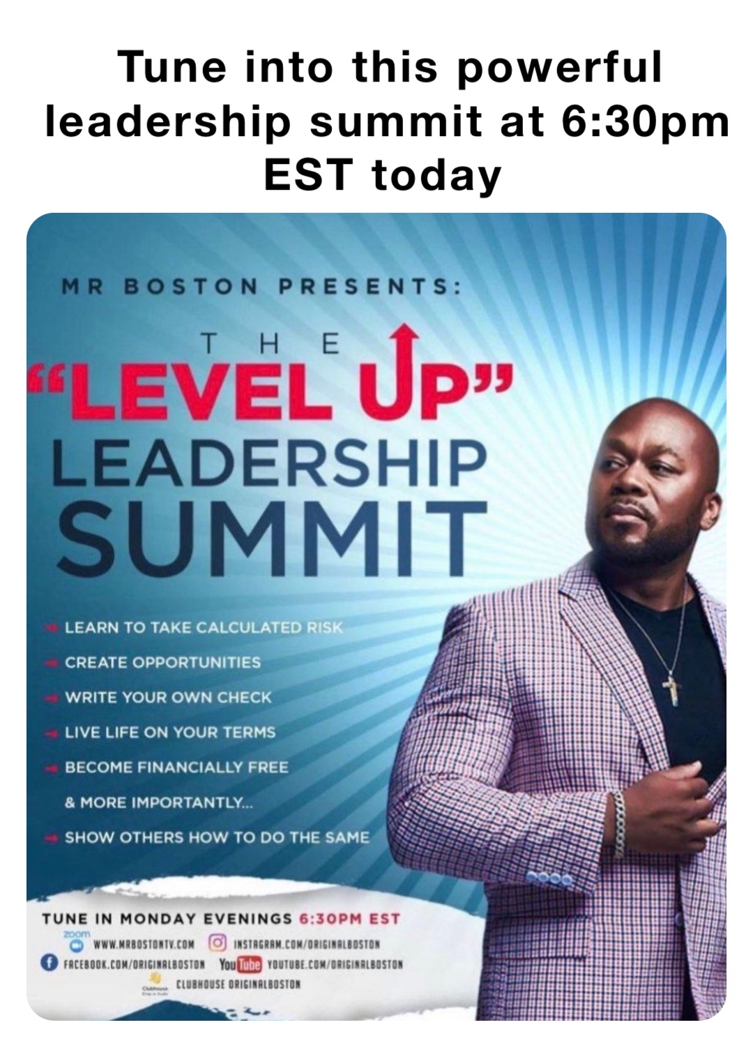 Tune into this powerful leadership summit at 6:30pm EST today