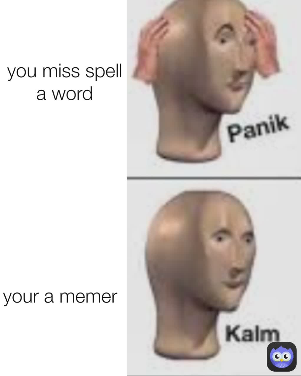 your a memer you miss spell a word