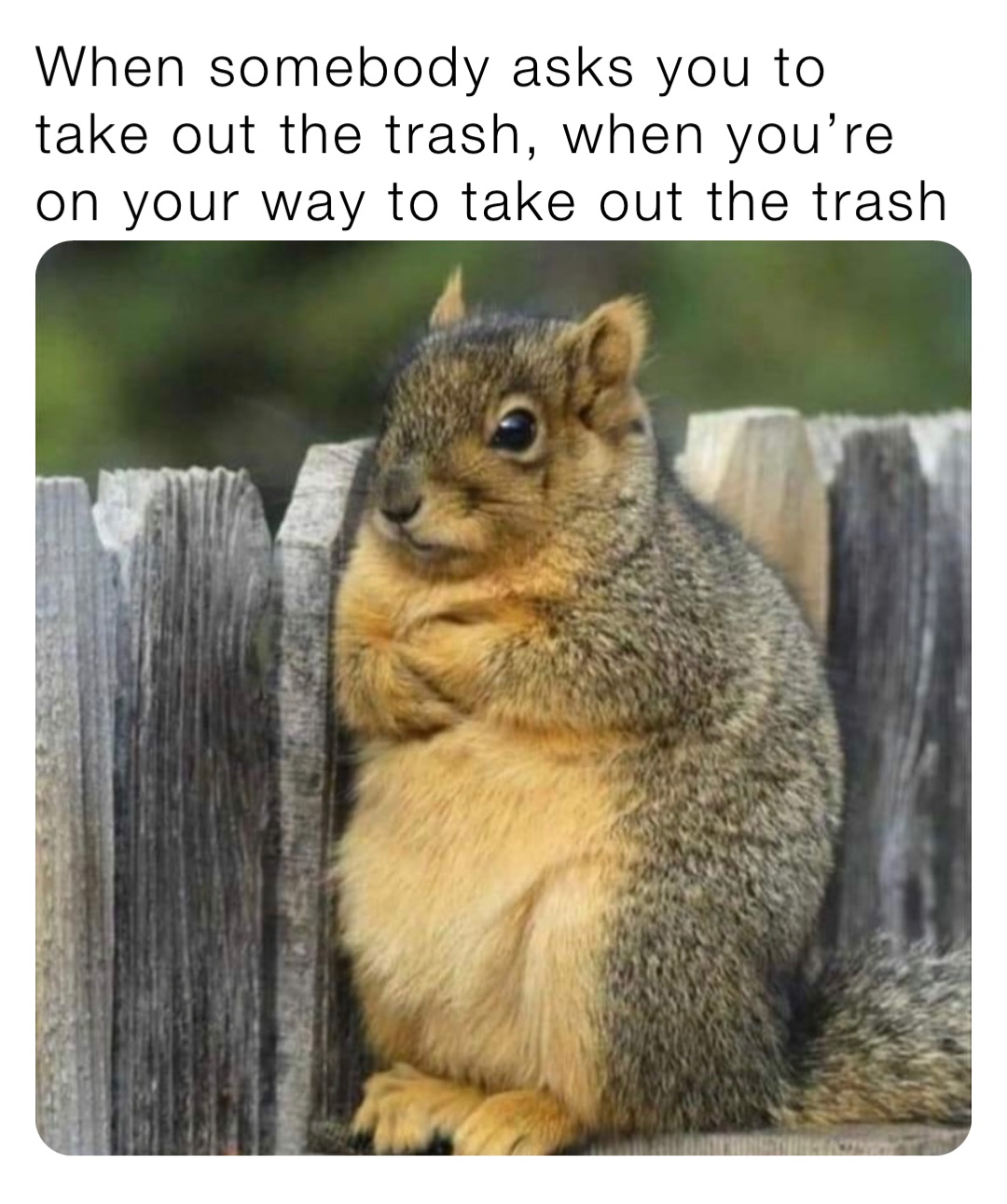 When Somebody Asks You To Take Out The Trash When You re On Your Way