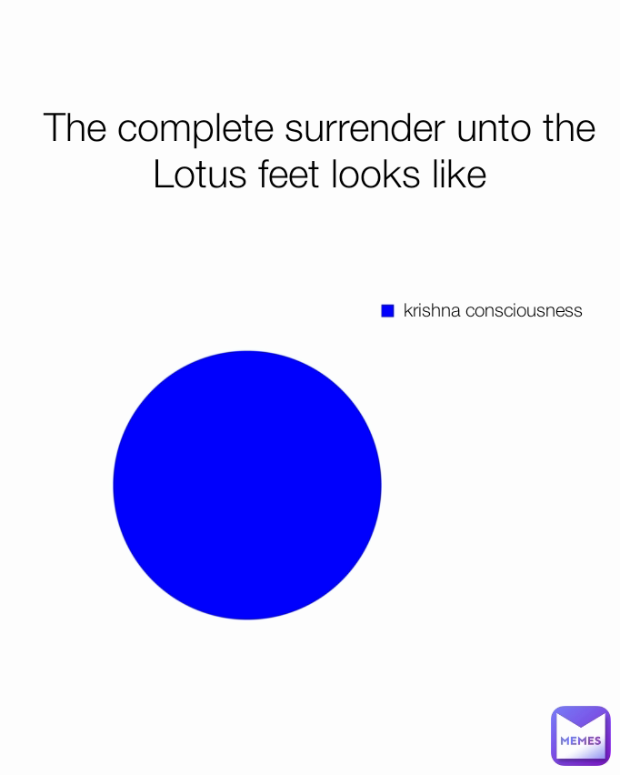 The complete surrender unto the Lotus feet looks like krishna consciousness 