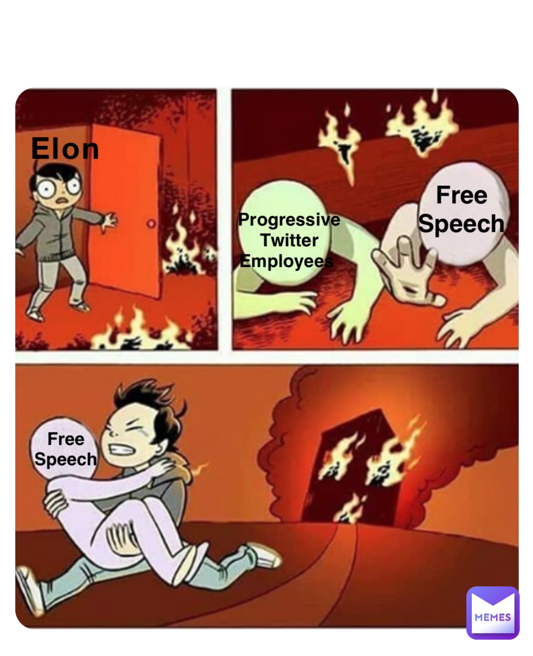 Elon Free
Speech Free
Speech Progressive 
Twitter 
Employees