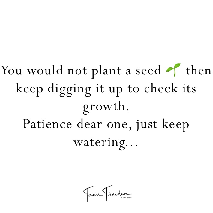You would not plant a seed 🌱 then keep digging it up to check its growth. 
Patience dear one, just keep watering...