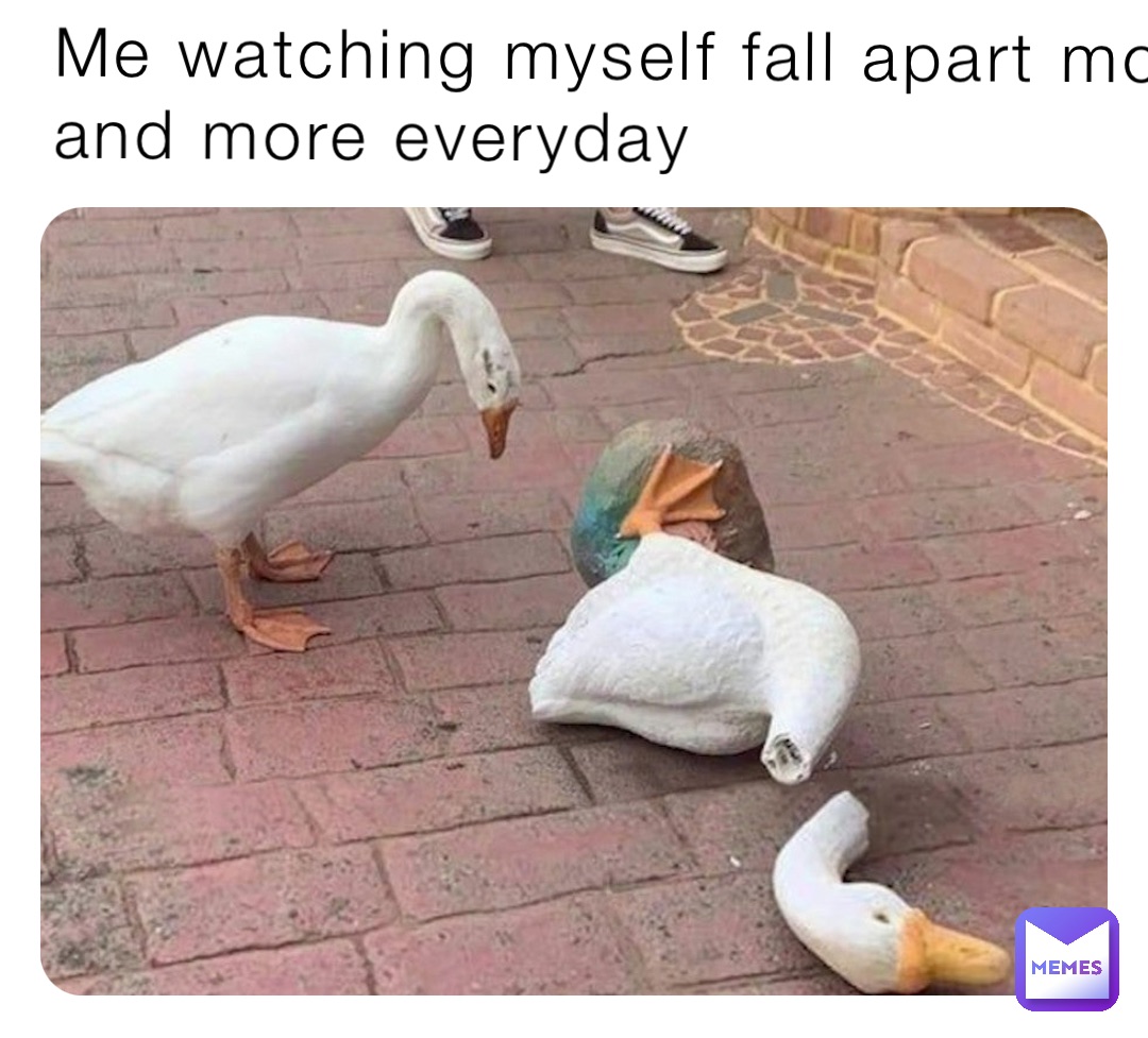 Me watching myself fall apart more and more everyday