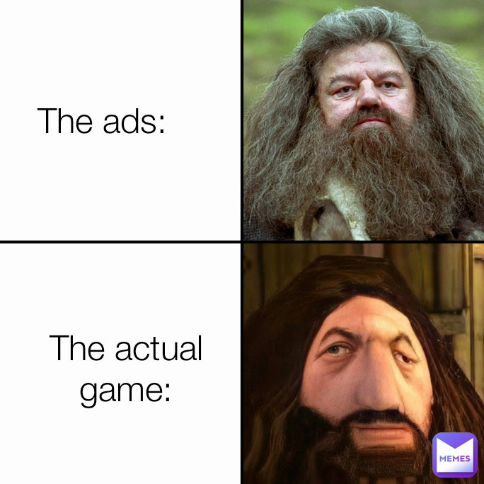 The ads: The actual game: