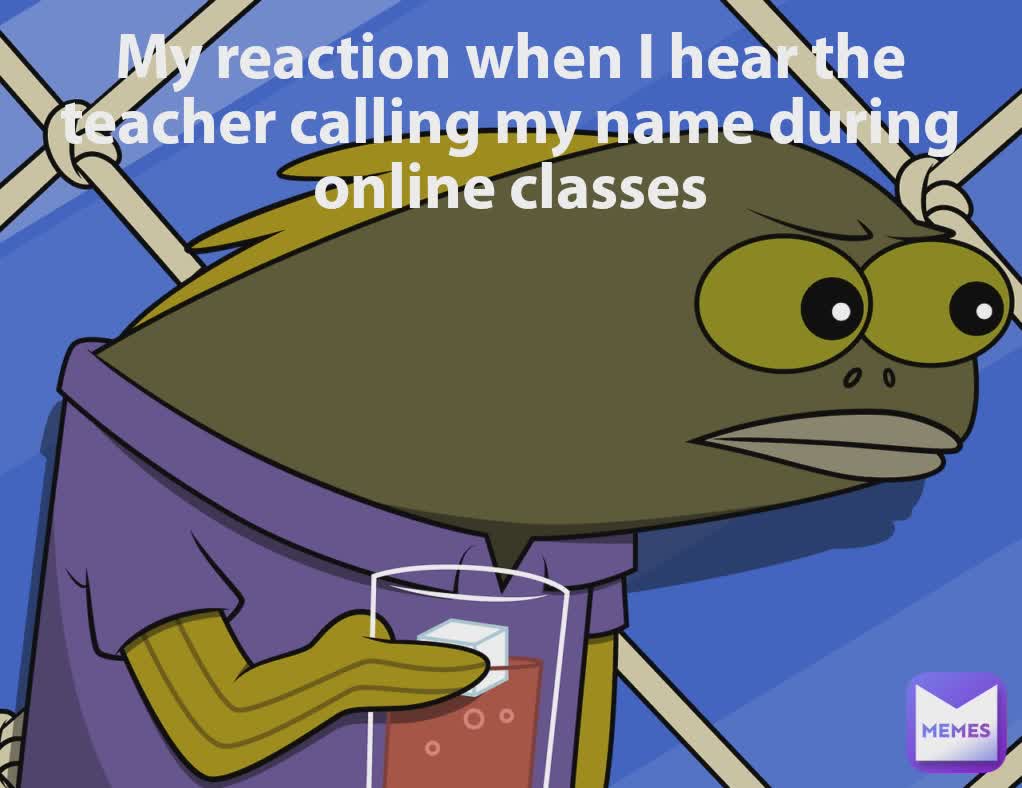 My reaction when I hear the teacher calling my name during online classes