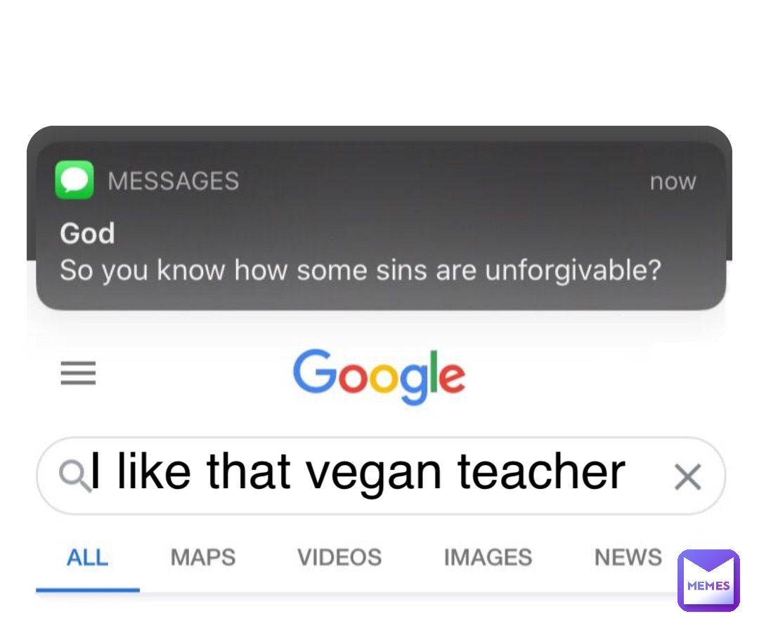 Double tap to edit I like that vegan teacher