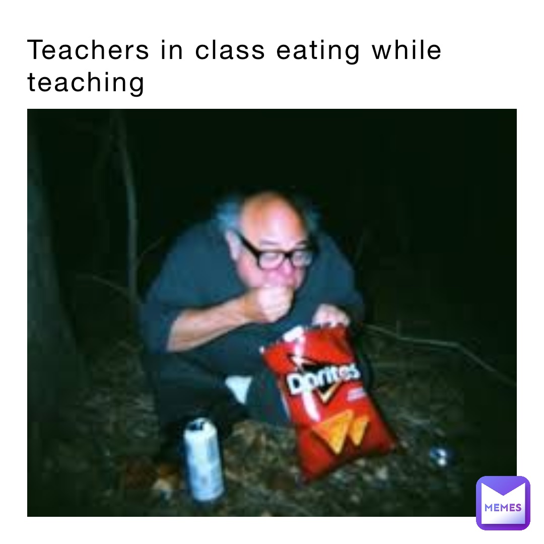 Teachers in class eating while teaching