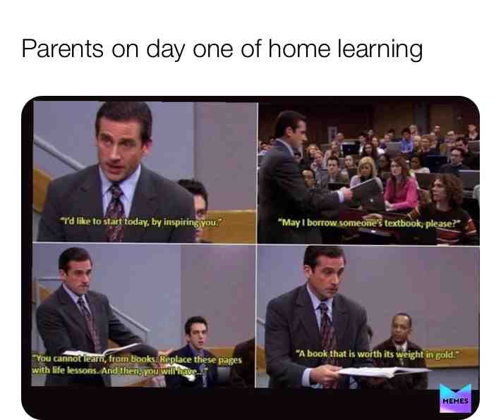 Start strong #homelearning #schooldismissal #teacherlife #lifelessons #coronaquarantine #itmemessomething #theoffice #teachermemes #boredteacher #officememes