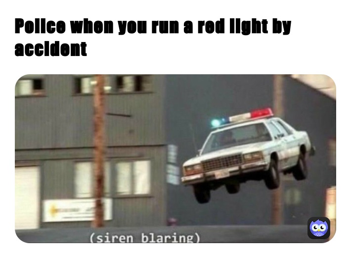 Police when you run a red light by accident