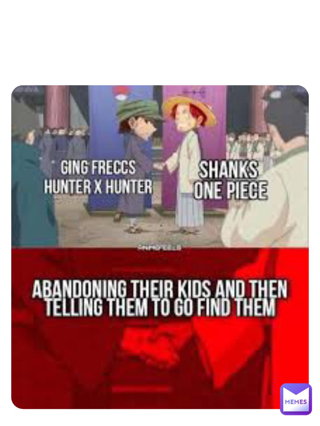 Double tap to edit Ging Freecs and Shanks both send a person important to them onto a journey to find both of them