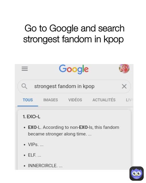 Go to Google and search strongest fandom in kpop 