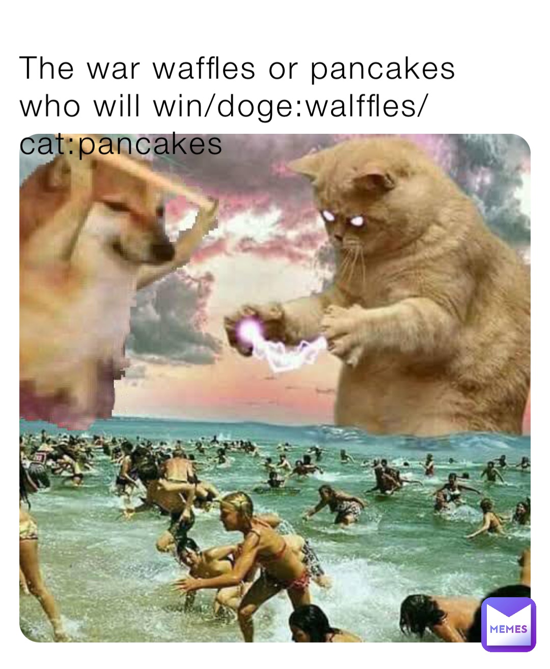 The war waffles or pancakes who will win/doge:walffles/cat:pancakes