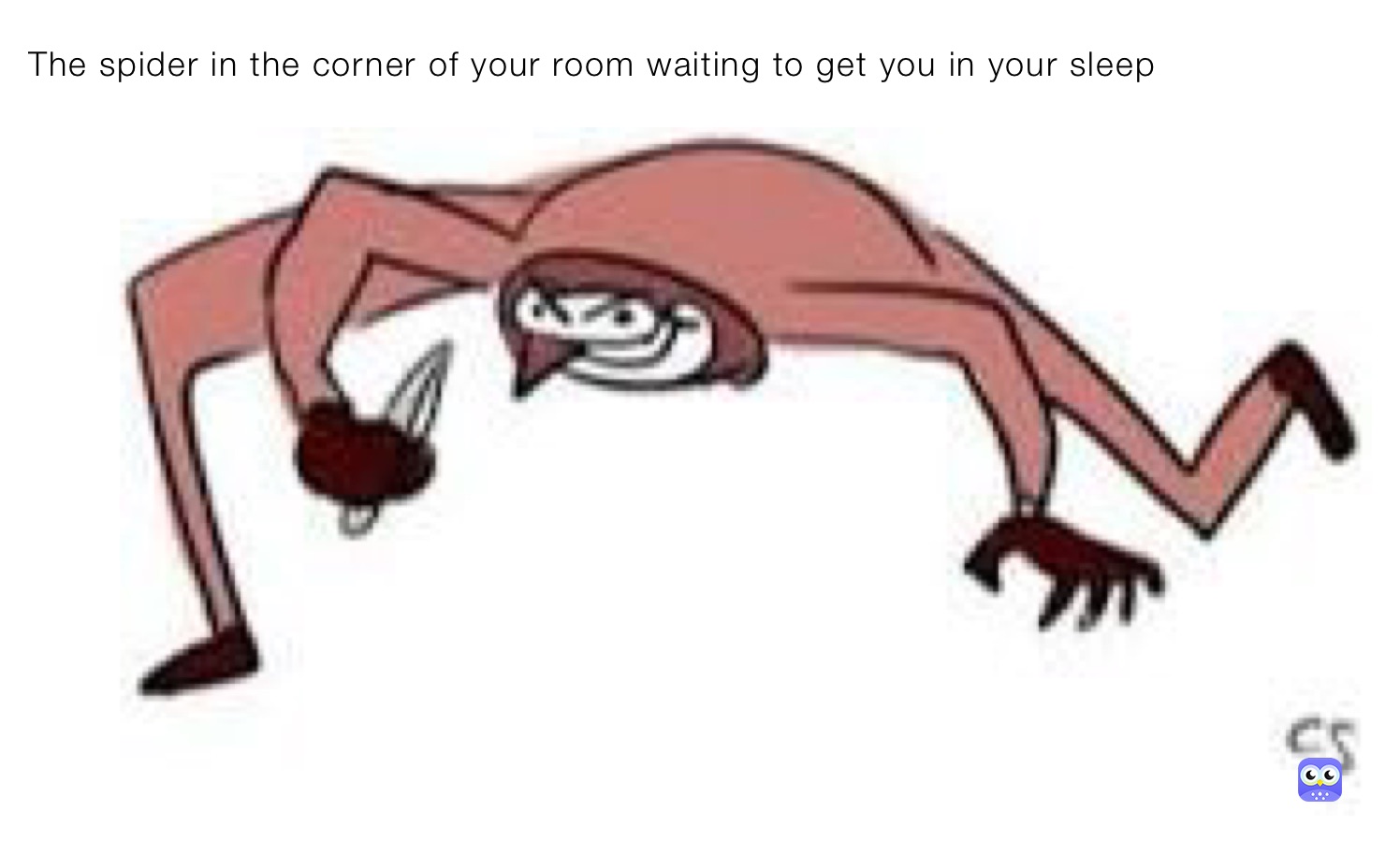 The spider in the corner of your room waiting to get you in your sleep
