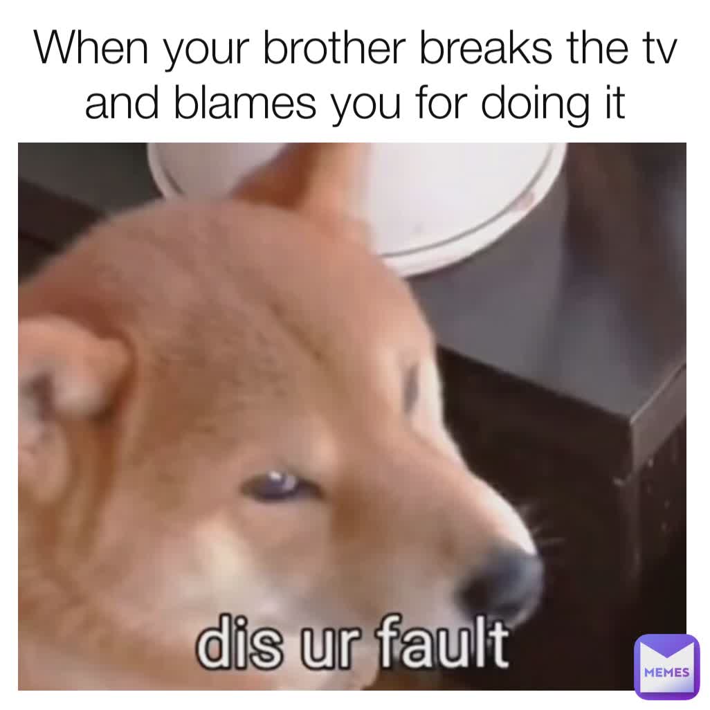 When your brother breaks the tv and blames you for doing it