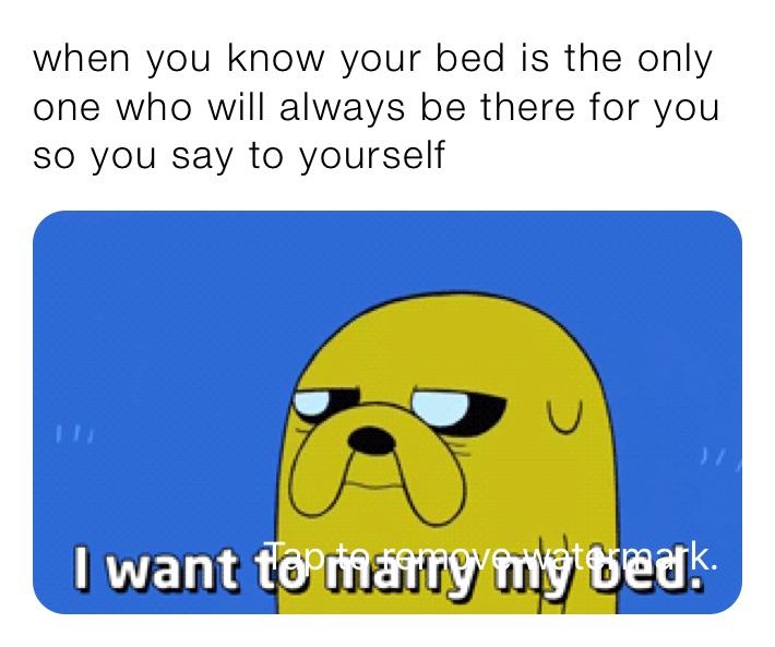 when you know your bed is the only one who will always be there for you so you say to yourself ￼￼