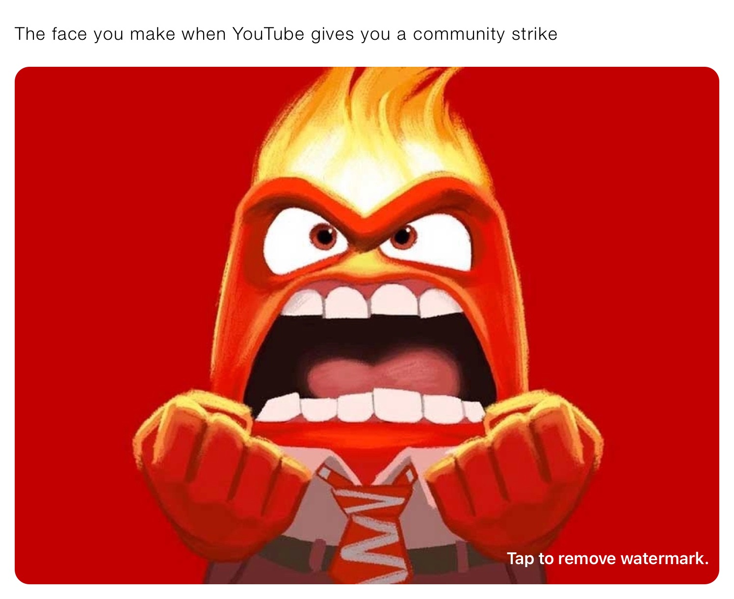 The face you make when YouTube gives you a community strike￼