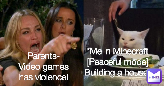 Parents- Video games
has violence! *Me in Minecraft [Peaceful mode] Building a house*