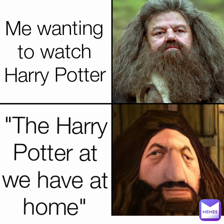 "The Harry Potter at we have at home" Me wanting to watch Harry Potter