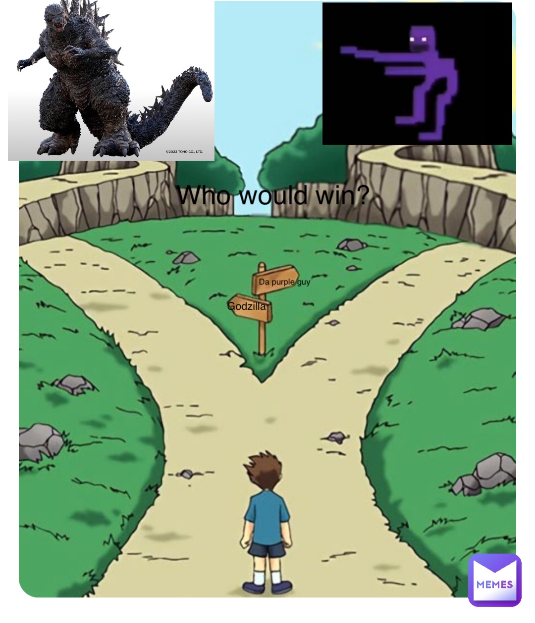 Who would win? Da purple guy Godzilla