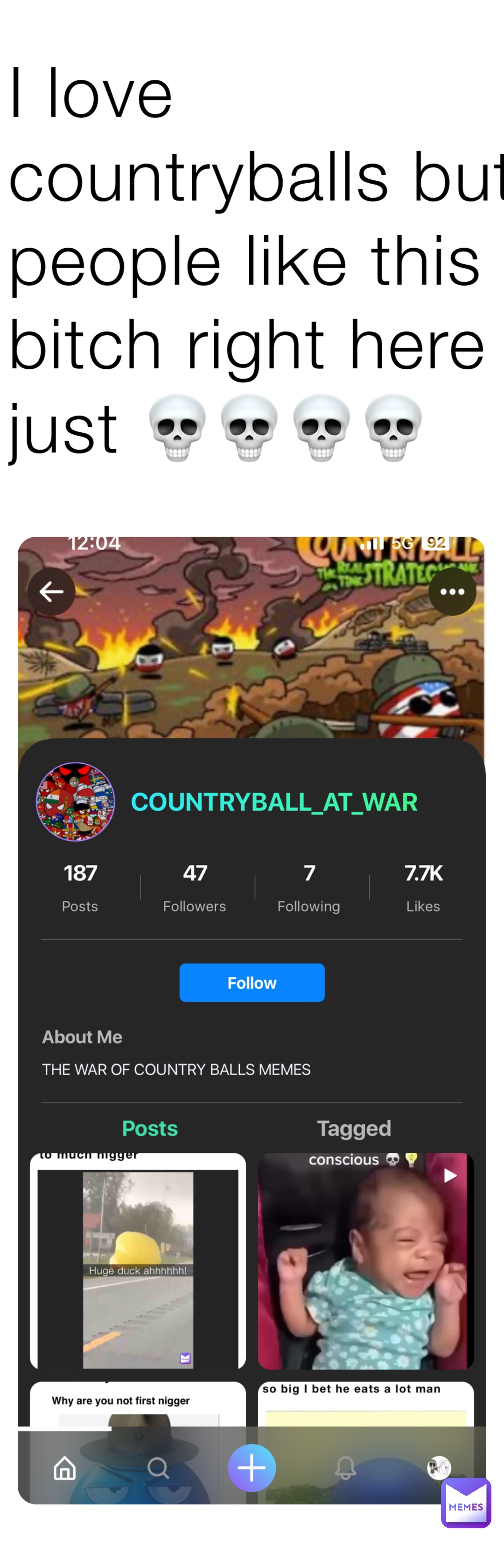I love countryballs but people like this bitch right here just 💀💀💀💀