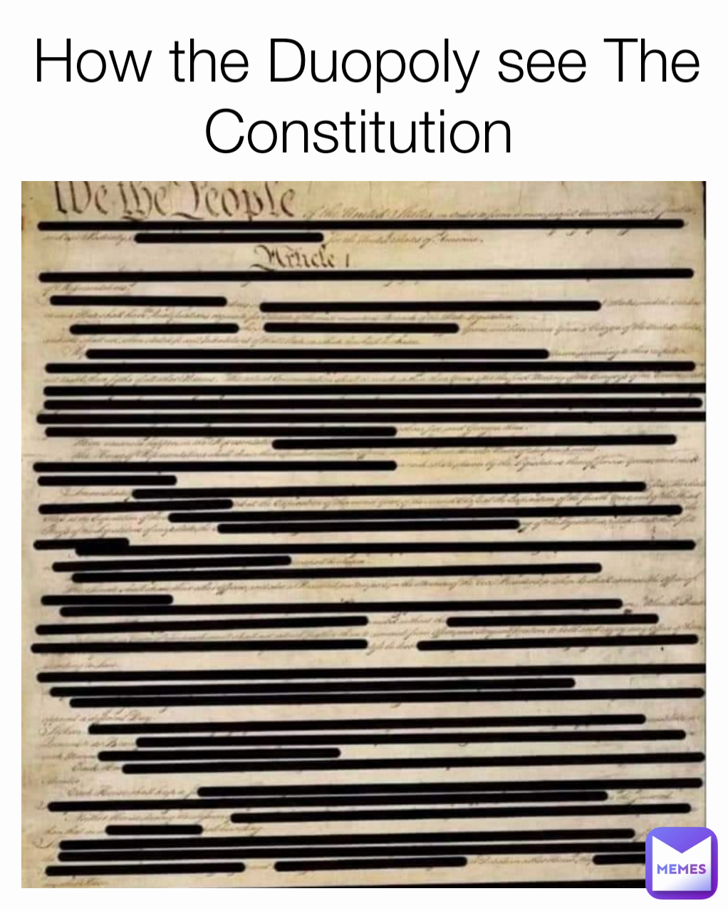 How the Duopoly see The Constitution 