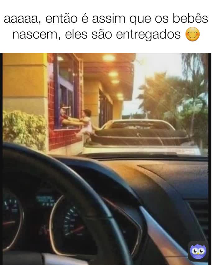 aaaaa, então é assim que os bebês nascem, eles são entregados 😊