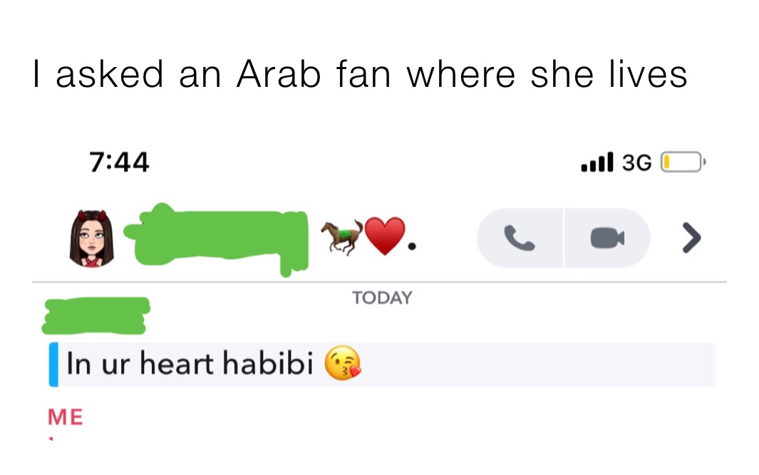 I asked an Arab fan where she lives