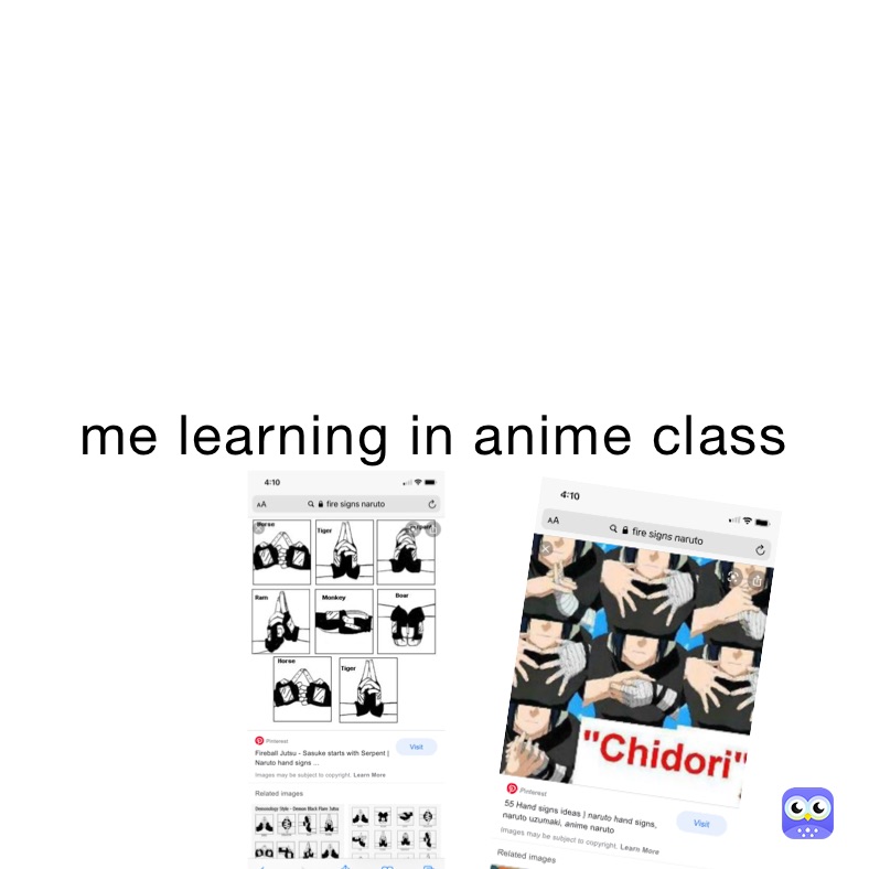 me learning in anime class