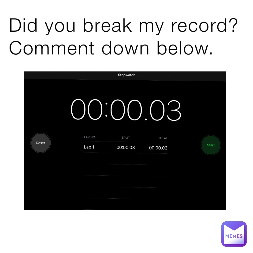 Did you break my record? Comment down below.