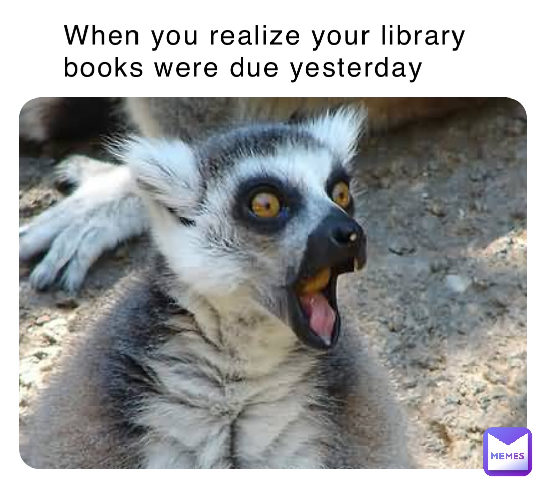 When you realize your library books were due yesterday