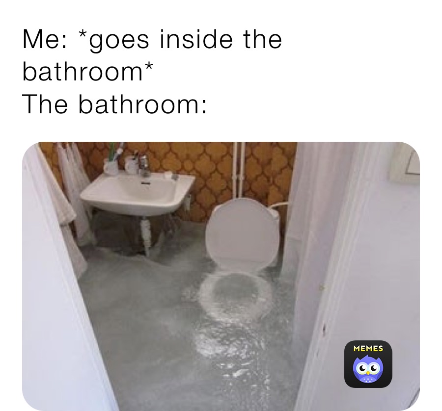 Me: *goes inside the bathroom*
The bathroom: