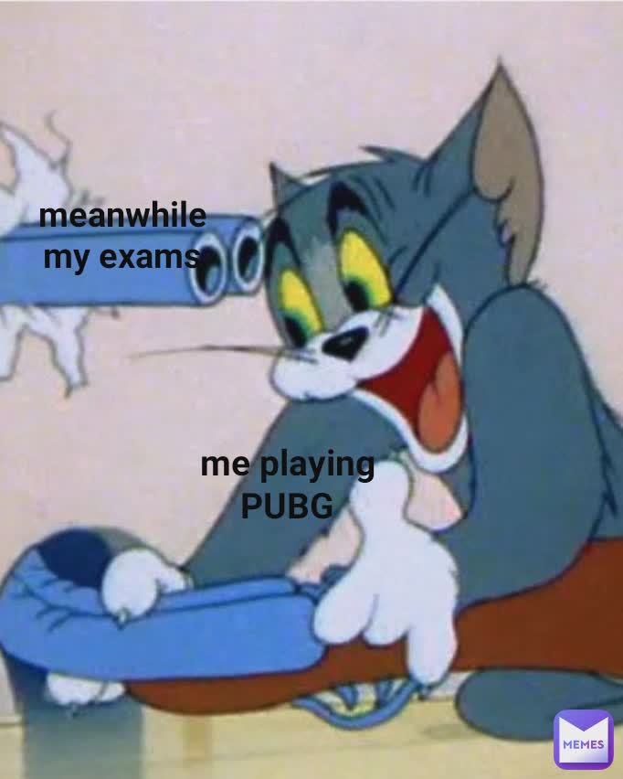 Type Text me playing PUBG meanwhile my exams