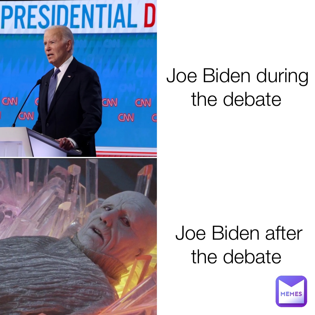 Joe Biden during the debate Joe Biden after the debate