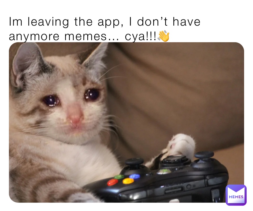 Im leaving the app, I don’t have anymore memes… cya!!!👋